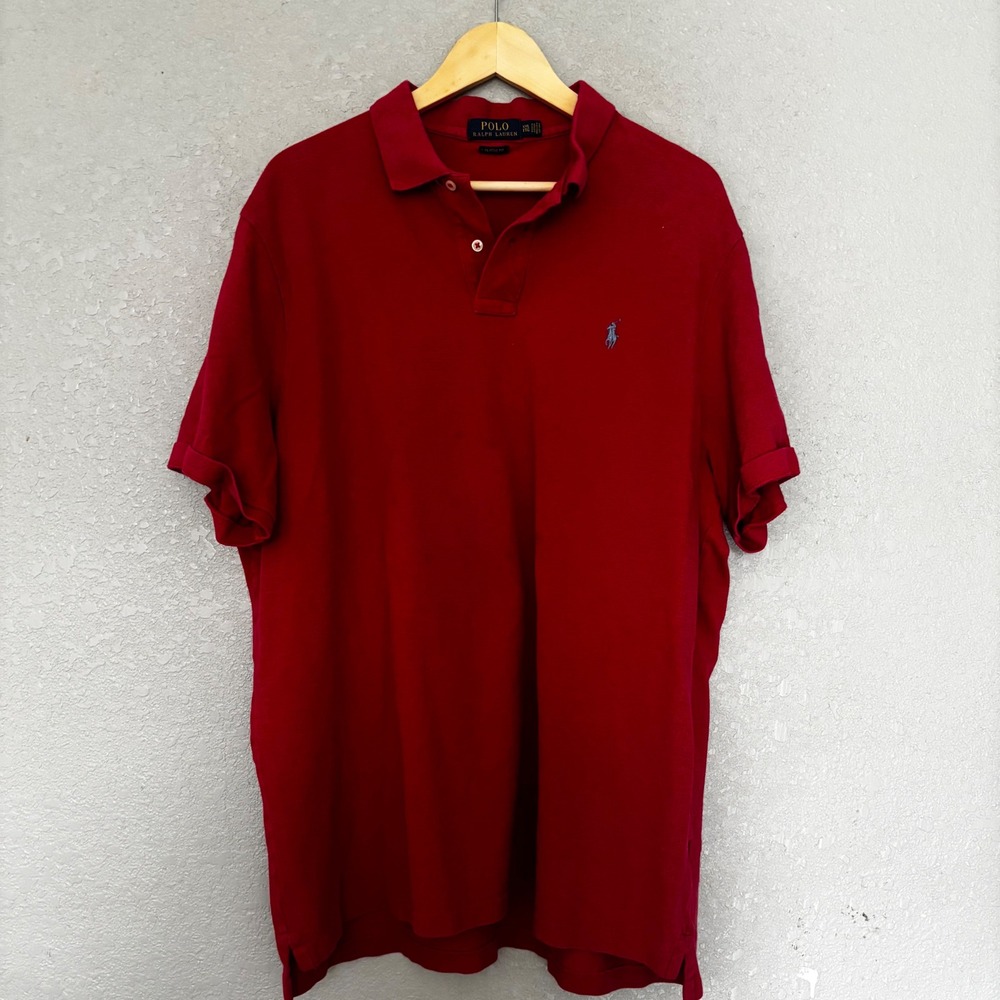 Polo Ralph Lauren Mens Classic Fit Red Short Sleeve‎ Polo Shirt Size XXL
